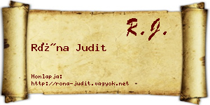 Róna Judit névjegykártya